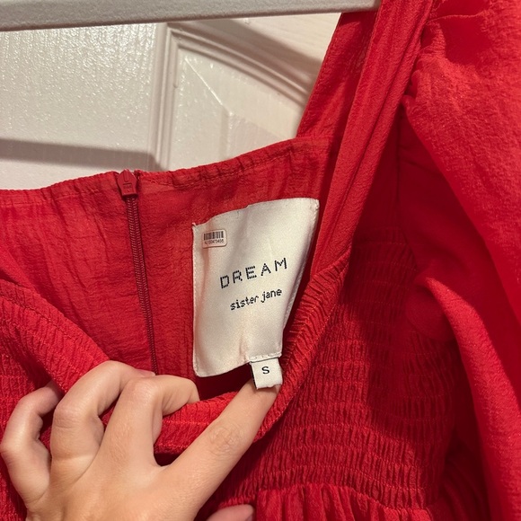 Dream Sister Jane Square Neck Puff Sleeve Tiered Organza Midi Dress - Picture 6 of 9